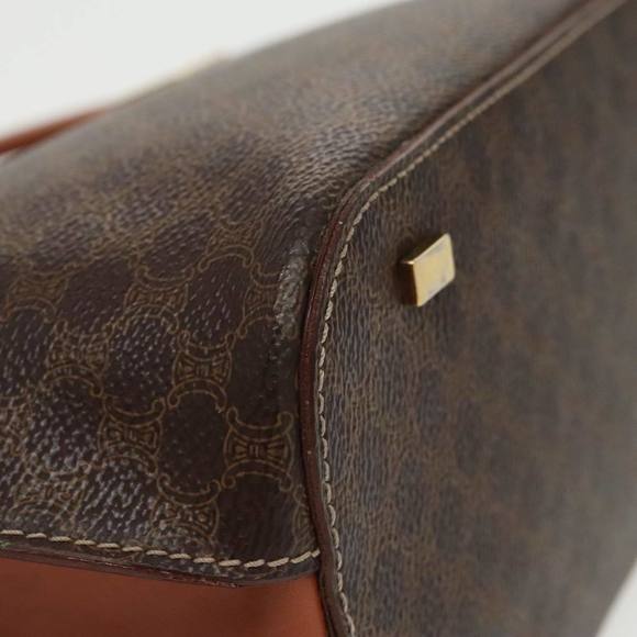 CELINE Macadam Canvas Hand Bag PVC Leather 2way Brown Gold Auth 102157 - Picture 16 of 16